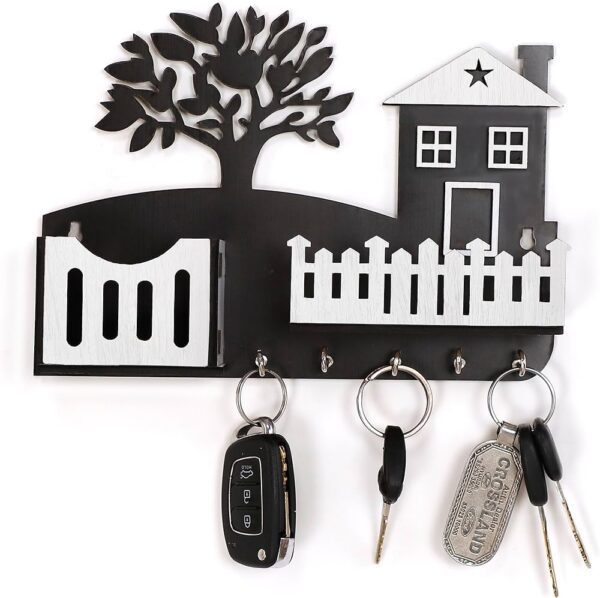 "House and Tree Design Keychain & Mobile Phone Holder: A Touch of Nature for Your Home"