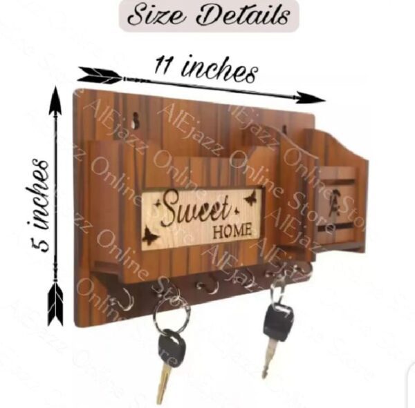 Wooden Wall Mounted Keychains and Mobile Phone Holder For Wall Decor - Image 2