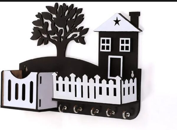 "House and Tree Design Keychain & Mobile Phone Holder: A Touch of Nature for Your Home" - Image 4