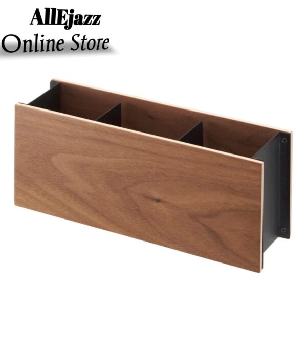 Stand with Visiting Card and Mobile Holder Wooden Desk Organizer | Pen and Pencil Stand for Office Table with Business Card Holder Box and Mobile Stand - Image 4