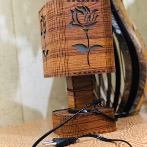 Handmade Wooden Table Lamp – Decorative Laser Cut Lamp for Home & Office | Pakistan