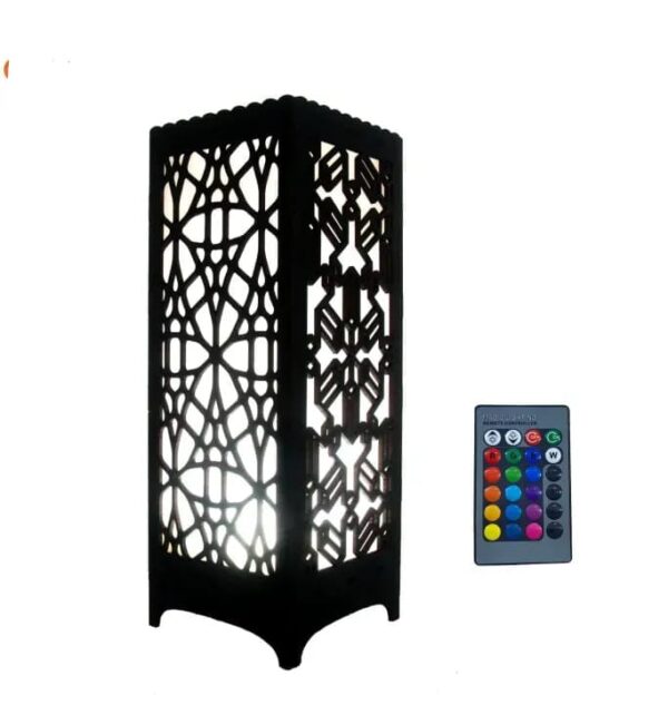 Multi-Color Wooden Table Lamp with Remote – Decorative LED Light for Home & Office in Pakistan - Image 3