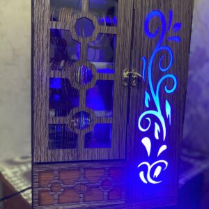 Wooden Bangle Organizer with LED Light – Elegant Jewelry Storage Box for Women