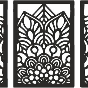 Elegant Mandala-Inspired Wooden Wall Art – 3-Piece Modern Décor